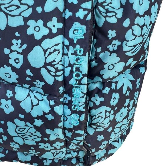 Ralph Lauren Polo Jeans Co. Women's Floral Goose Down Puffer Vest Blue Size Smal - Picture 8 of 13